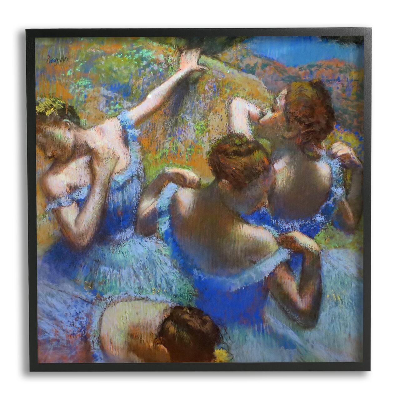 Stupell Industries Classic Degas Ballet Dancers Giclée Textured Black Framed Wall Art